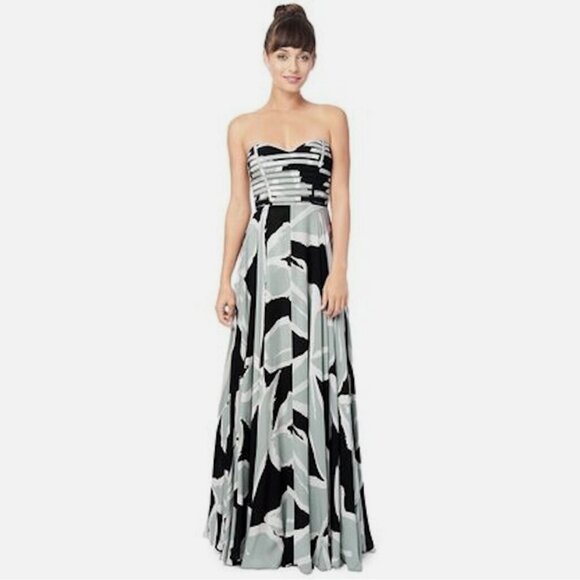 Parker Tamara Silk Sweetheart Neck Strapless Floating Maxi Dress